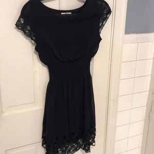 navy blue bar111 dress with circular details